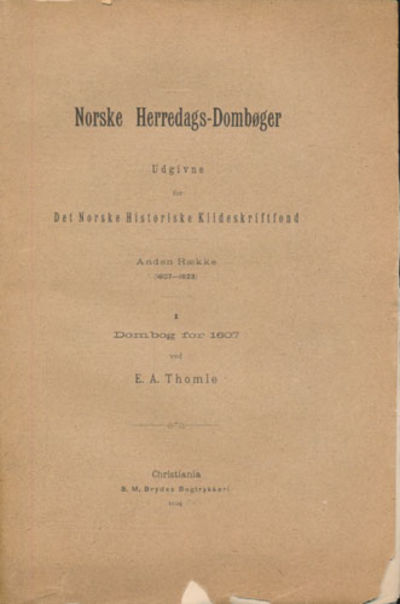 Norske herredags-dombøger. Anden række…