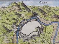 Hand Colored 1636 Print, Map of Alez, from &#039;Les plans et profils de toutes les principales villes et lieux considerables de France by [Tassin, Nicholas] - 1636