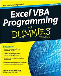 Excel Vba Programming For Dummies, 4e