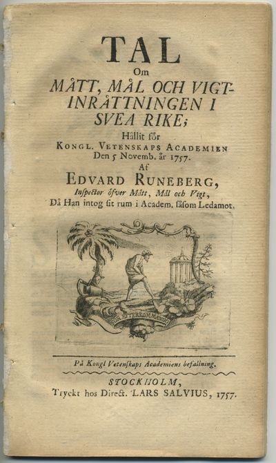 Tal om mått, mål och vigt-inrättningen i Svea…