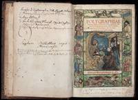 THE FIRST PRINTED WORK ON CRYPTOGRAPHY  WOODCUT TITLE PAGES IN CONT. HAND-COLOR  PRESERVED IN AN ELABORATELY STAMPED GERMAN BINDING DATED 1587  Polygraphiae libri sex