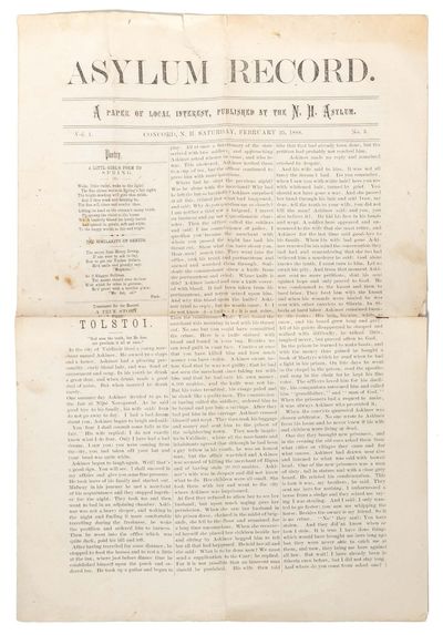 Asylum Record. A Paper of Local Interest Published at the N.H. Asylum. Vol. 1. No. 5