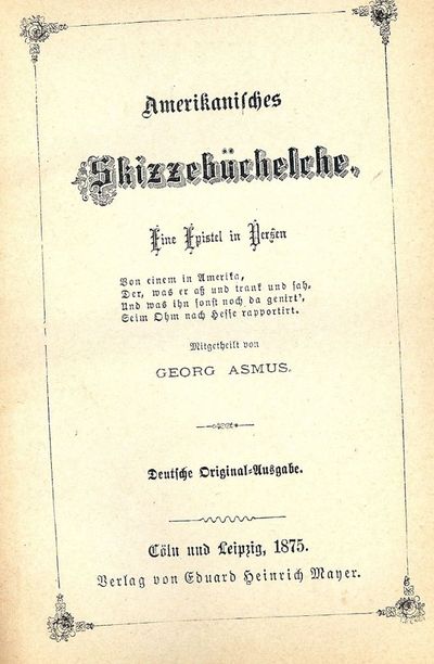 AMERIKANISCHES SKIZZEBUCHELCHE: EINE EPISTEL IN VERSEN
