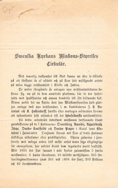 Swenska Kyrkans Missions-Styrelses Cirkulär [=…