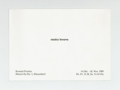 Exhibition card: stanley brouwn (14 October-18 November 1989)