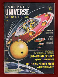 image of Five 1957 Science Fiction Periodical Covers, from the Collection of Max Miller. Fantastic Universe Science Fiction; The Original Science Fiction Storie; Other Worlds Science Stories. Sci-Fi, UFOs, Ephemera