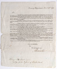 cover of Alexander Hamilton Treasury Department Circular Signed.