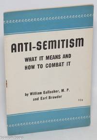 Anti-semitism; what it means and how to combat it
