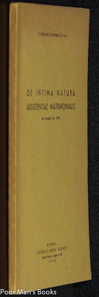 DE INTIMA NATURA ASSISTENTIAE MATRIMONIALIS - AD NORMAM CAN. 1094