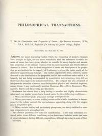 On the Constitution and Properties of Ozone (Philosophical Transactions of the Royal Society of...