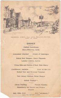 image of An Original 1932 Vintage Dinner Menu from the Ocean Liner M. V. Georgic