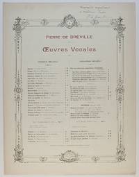 image of 'La terre les eaux va buvant', mock-serious song for voice and piano, (Pierre de, 1861-1949, French Composer)