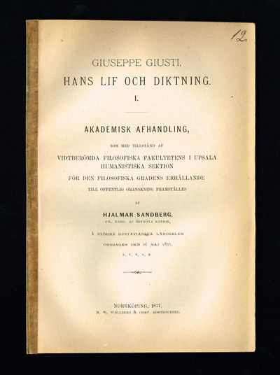 Giuseppe Giusti, hans lif och diktning. 1. (Allt…