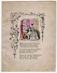 Hand-colored Lithograph Valentine Poem