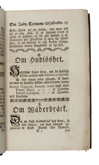 Underrättelse om barns sjukdomar och deras bote-medel. Tredje uplagan, något tillökt och förbättrad. - [THE FIRST TEXTBOOK ON PEDIATRICS] (photo 3)