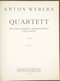 [Op. 22]. Quartett für Geige, Klarinette, Tenorsaxophon und Klavier [Score]