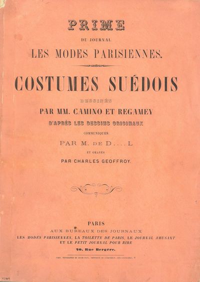 Prime du Journal Les Modes Parisiennes. Costumes…