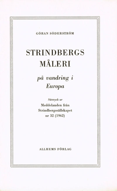 Strindbergs måleri på vandring i Europa.