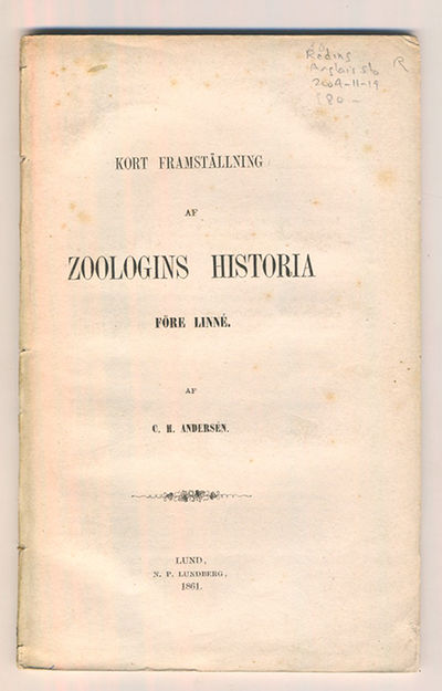 Kort framställning af zoologins historia före…