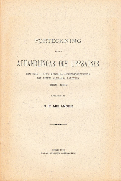 Förteckning öfver afhandlingar och uppsatser som…