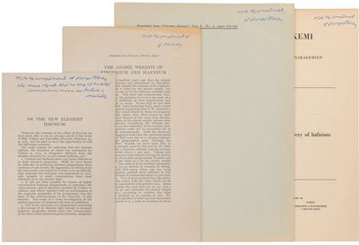 Four Presentation Copy Papers on Hafnium