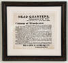 First Federal Occupation of Winchester Broadside