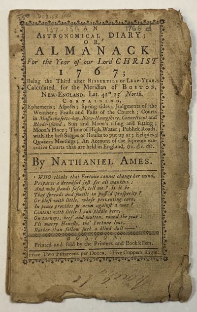 AN ASTRONOMICAL DIARY; OR, ALMANACK FOR THE YEAR OF OUR LORD CHRIST 1767