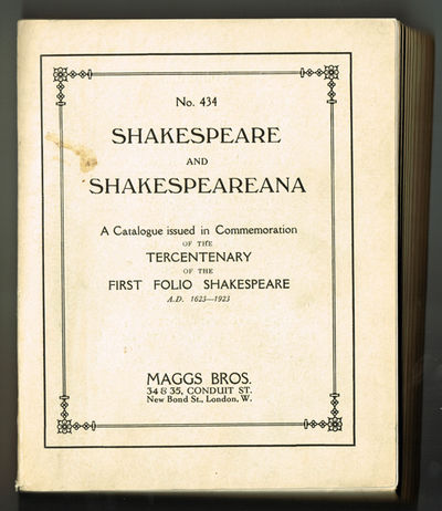 Maggs Bros. Catalogue No. 434. Shakespeare and…