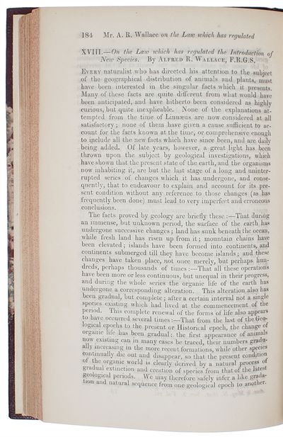On the Law which has Regulated the Introduction…