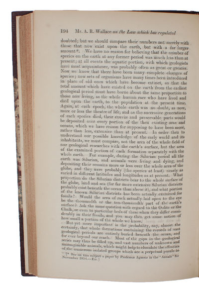 On the Law which has Regulated the Introduction of New Species. [In: The Annals and Magazine of Natural History. Second Series, Volume 16]. - [INAUGURATING THE DISCOVERY OF THE ORIGIN OF SPECIES] (photo 7)