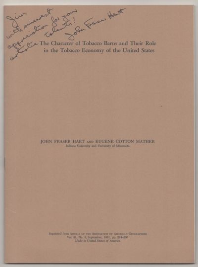 Annals of The Association of American Geographers, 1961. First edition thus. Softcover. An offprint ...