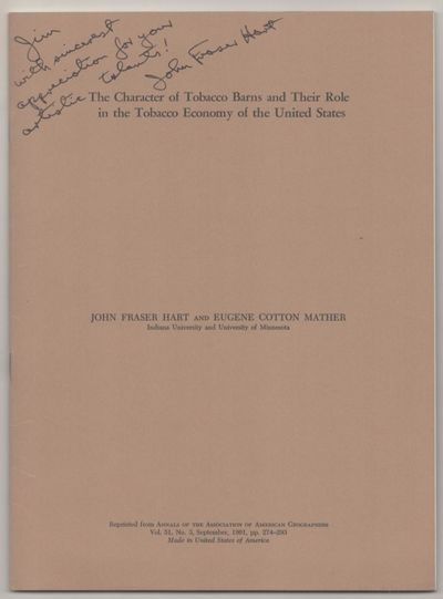 Annals of The Association of American Geographers, 1961. First edition thus. Softcover. An offprint ...