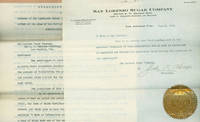 TLS (Stamped Document) San Lorenzo Sugar Company & John R. Phillips regarding status of C. I. Reynolds as Assistant Treasurer in the SLSC, Feb. 18, 1915. Also, Subscription Agreement of the San Lorenzo Sugar Company for their Mexican Land Scrip in Sinoloa, Mexico, Feb. 1915.