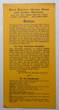 cover of King County Union Card and Label Council, Bulletin