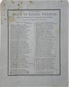 ON THE / DEATH OF DANIEL WEBSTER! / Written for Governor Everett and Dedicated to Ex-Mayor Bigelow [caption title followed by a tribute in verse, in two columns separated by a thin double-rule, the whole enclosed within a bold black rule]
