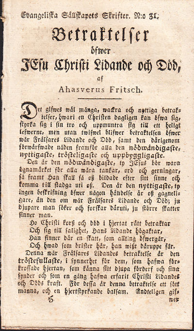 Betraktelser öfwer Jesu Christi lidande och död,…