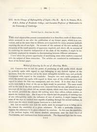 On the Change of Refrangibility of Light. No II" (Philosophical Transactions of the Royal Society of London, Vol. 143 for the Year 1853 Part I & II, pp. 385-396)