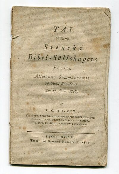 Tal hållit vid Svenska bibel-sällskapets första…