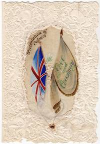 Presentation of Colours" -- Octavo Valentine with Hand-colored Silk, Lace Paper, Fine Silk Mesh, Feathers