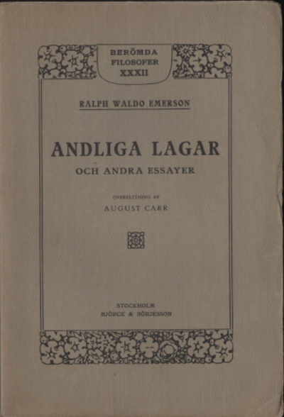 ANDLIGA LAGAR OCH ANDRA ESSAYER.