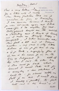 A letter from Edward Burne Jones to Ruskin de Edward Burne Jones