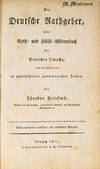 View Image 1 of 4 for Der Deutsche Rathgeber, Oder Alphabetisches Noth- und Hulfs.. Inventory #52961
