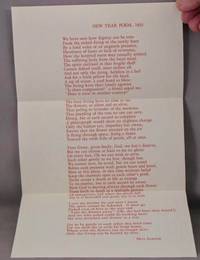 cover of New Year Poem, 1950. BROADSIDE, 6.6X11 inches.