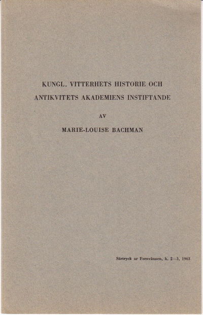 Kungl. Vitterhets Historie och Antikvitets…