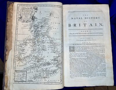 The naval history of Britain, from the earliest periods of which there are accounts in history, to the conclusion of the year MDCCLVI. Compiled from the papers of the late honourable Captain (...), Commander of His Majesty's ship Windsor. And illustrated with a great number of figures, on folio copper-plates, of sea charts, heads, engagements, and other subjects. (photo 2)