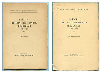 Svensk litteraturhistorisk bibliografi 1900-1935.…