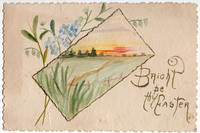 Original Watercolor Easter Greeting with Watercolor Silk Book Mark