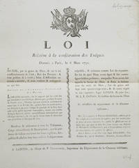 Loi Relative à la consécration des Evêques. Donnée à Paris, le 6 Mars 1791