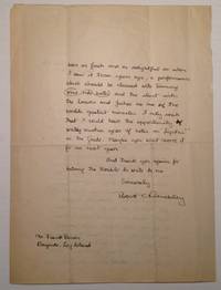 Autographed Letter Signed to actor Frank Bacon by BENCHLEY, Robert (1889 - 1945) - 1921