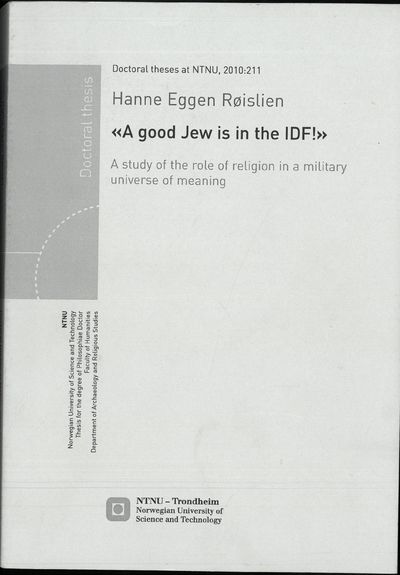 “A good Jew is in the IDF!”. A study of the role…